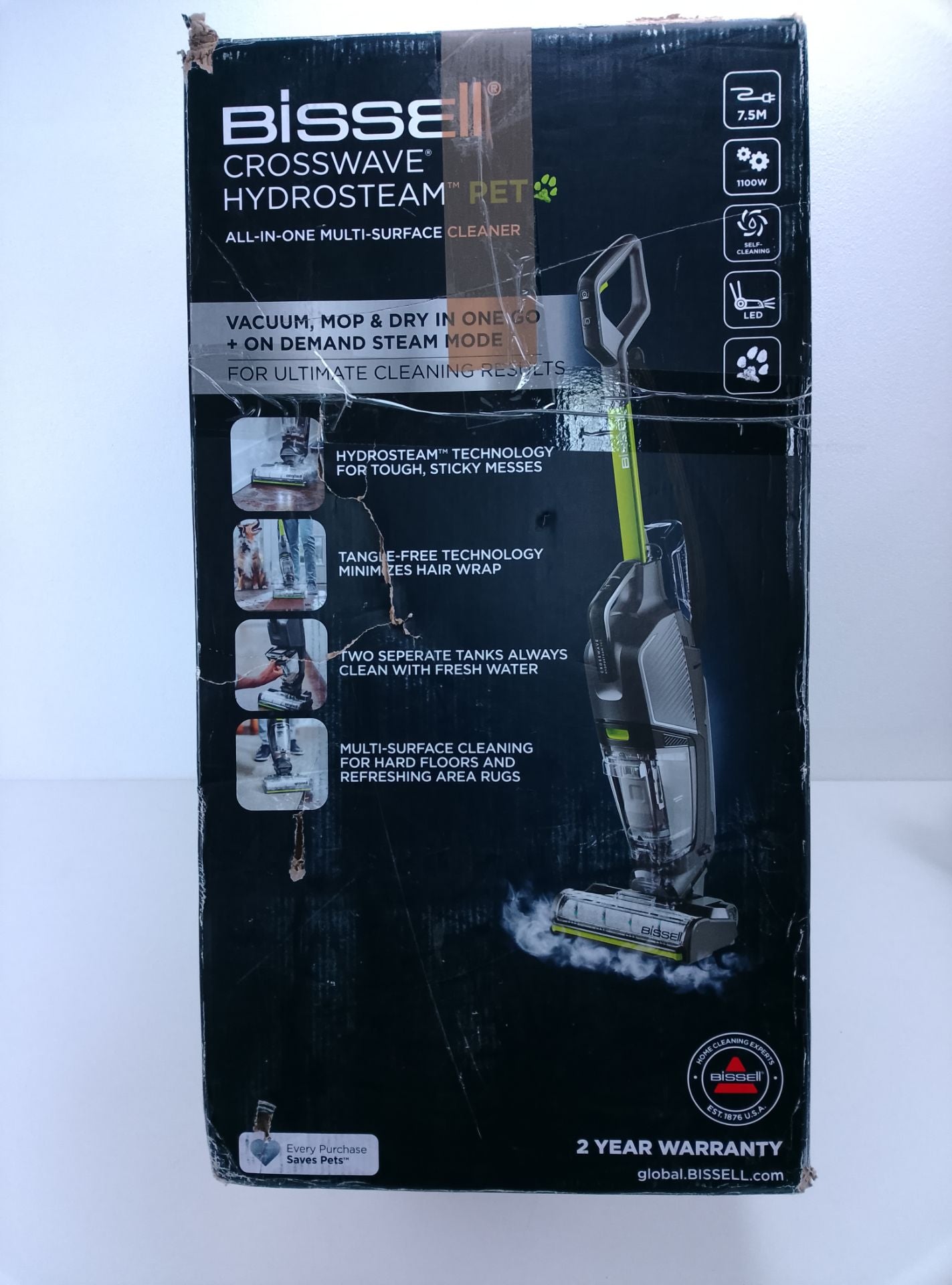 Bissell Crosswave Hydrosteam Pet - čelní pohled