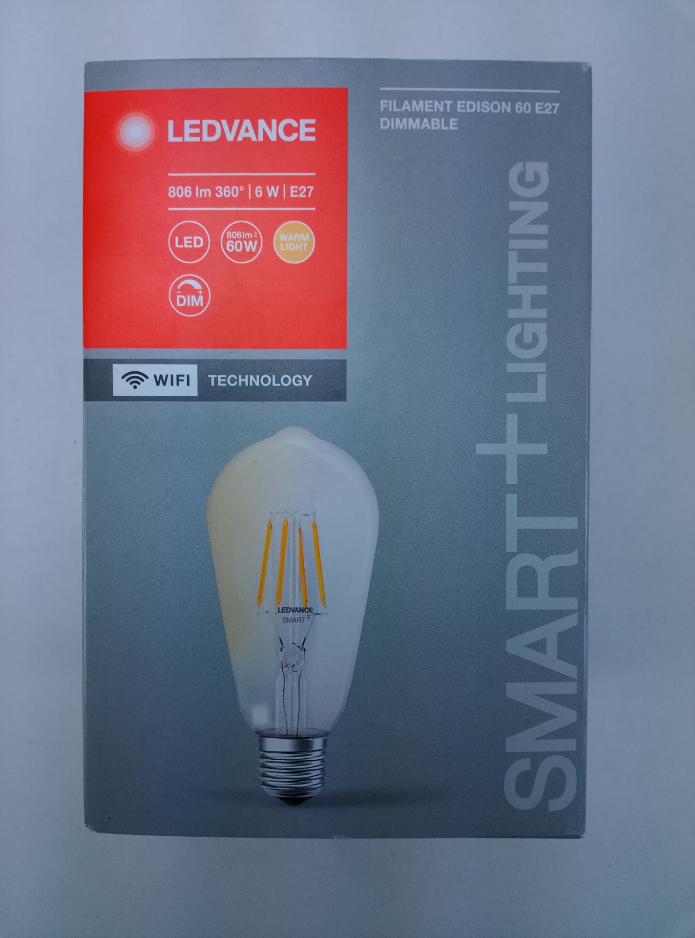 Ledvance Filament Edison 60 E27 Dimmable - pohled 3