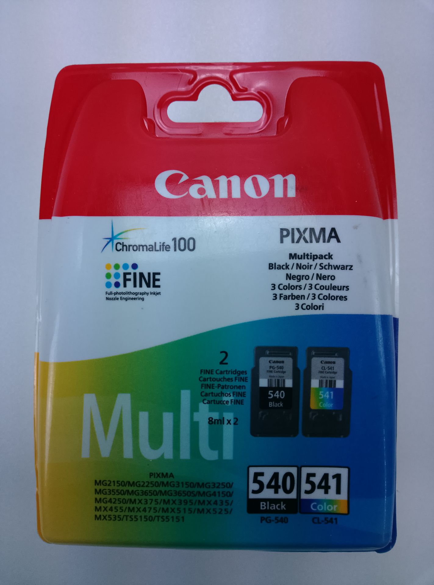 Canon 540/541 - čelní pohled