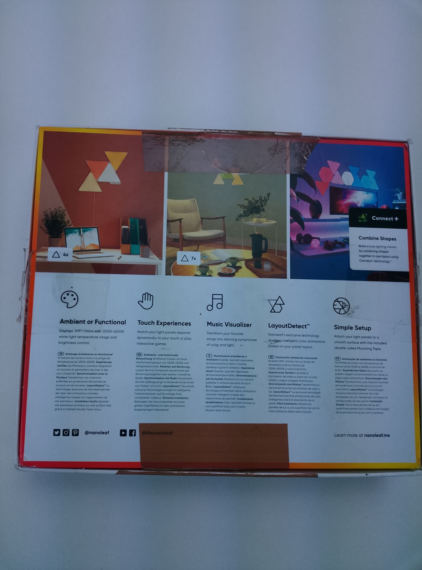 Nanoleaf Triangles Starter Kit - čelní pohled