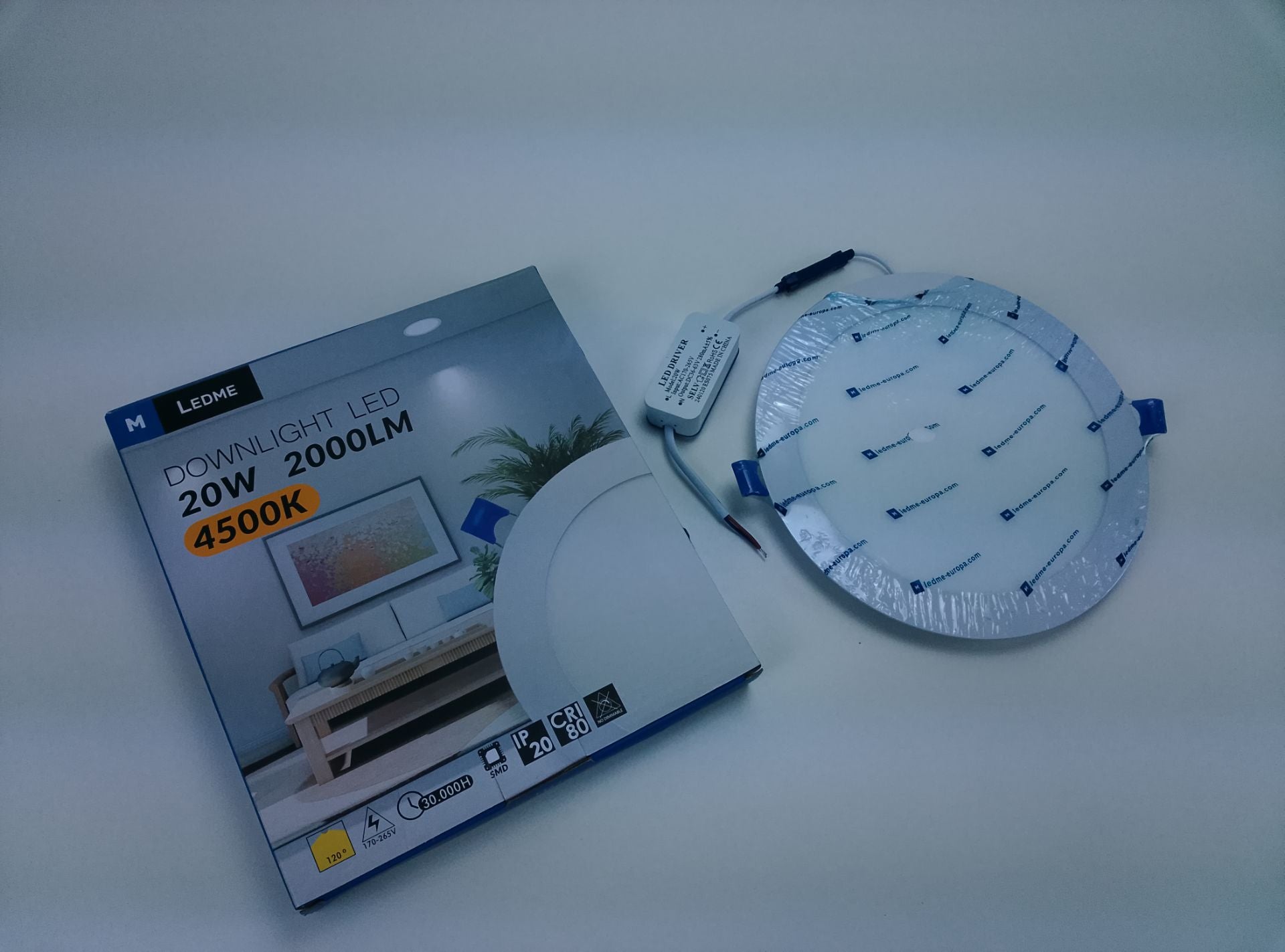 Ledme 20W 2000LM - čelní pohled
