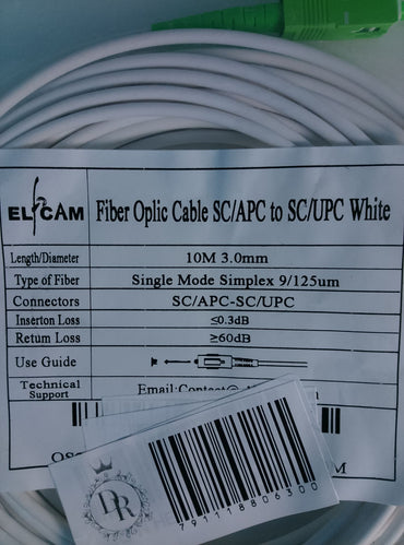 Elcam Fiber Optic Cable SC/APC to SC/UPC White - pohled 2