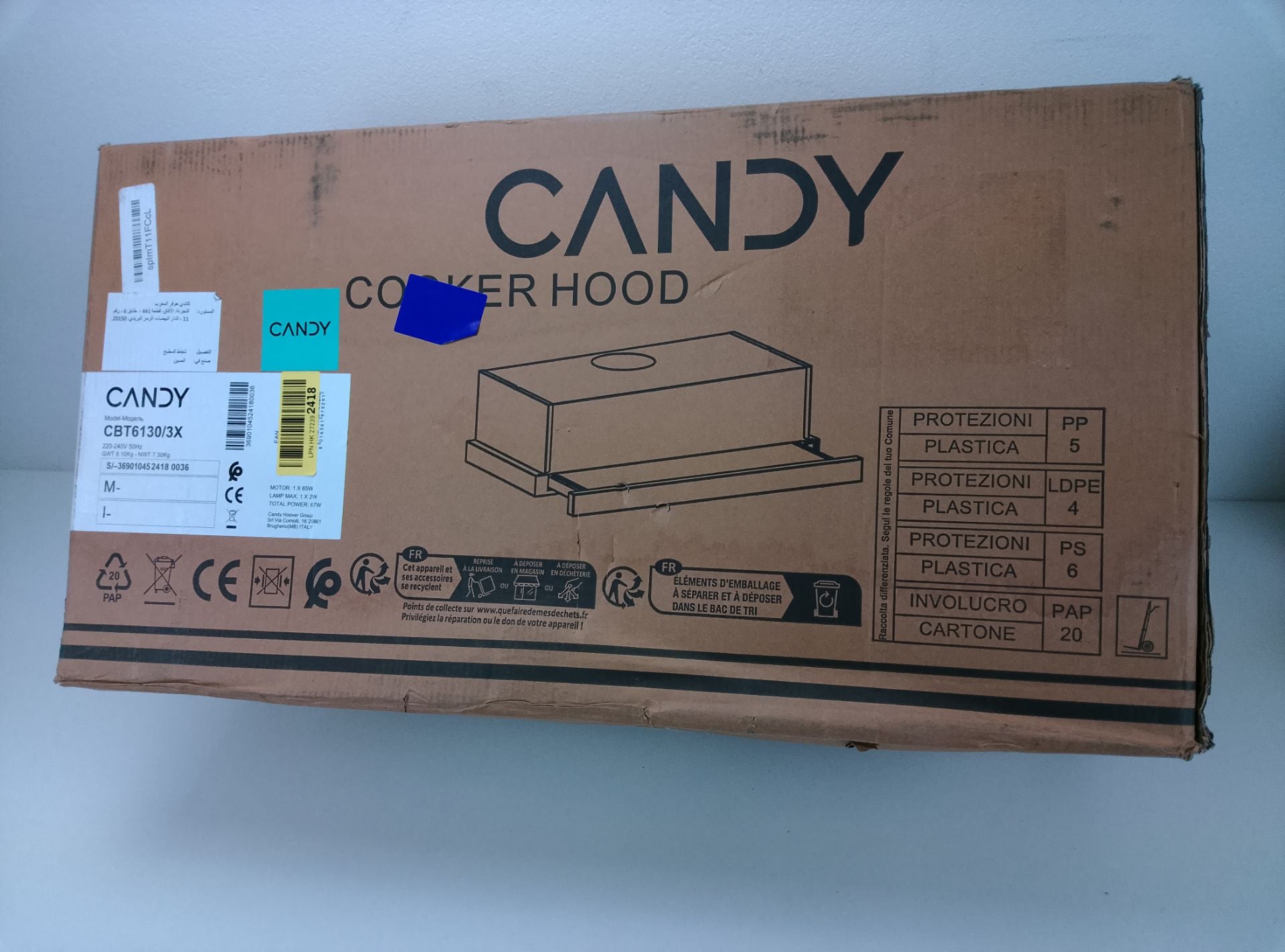 Candy CBT6130/3X - čelní pohled