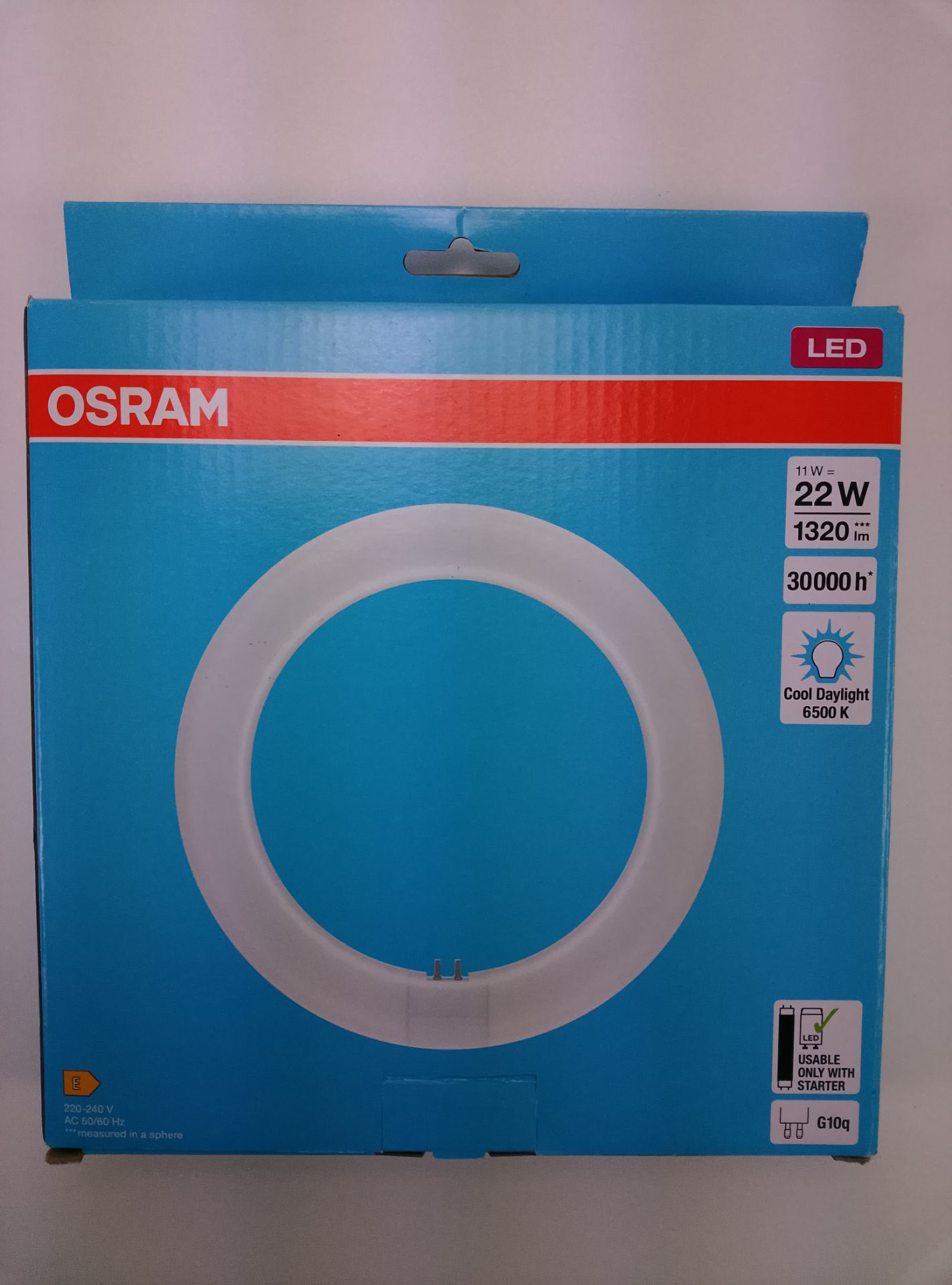 Osram LED Tube T9 CEM 22 W 6500K G10q - čelní pohled