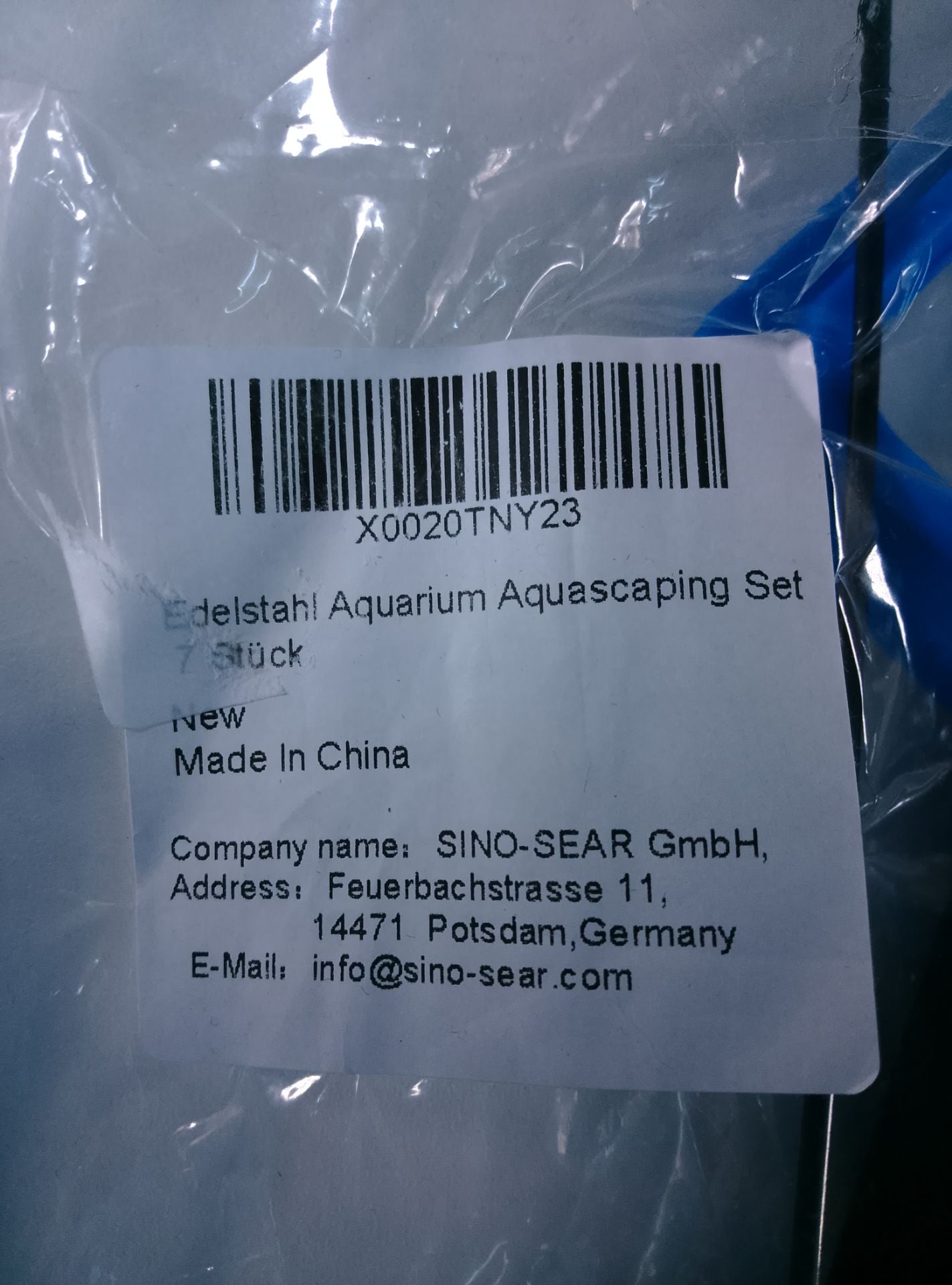 Edelstahl Aquarium Aquascaping Set - čelní pohled